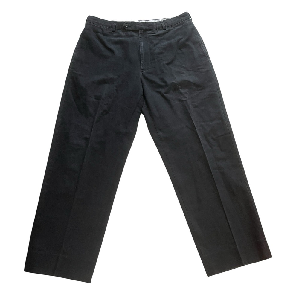 Ermenegildo Zenga Soft Men's Size 38 x 30 100% Cotton‎ Black Canvas Dress Pants